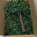 27.5" Artificial Boxwood Topiary Ball Tree, Set of 2 Fake Bushes Shrubs with Ground Spike, UV Resistant Faux Evergreen Boxwood Trees for Front Porch Planters Outdoor Garden Decor