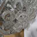 Modern Chandeliers for Living Room Crystal Chandelier Ceiling Light Fixture LED Dimmable with Remote Pendant Lighting Flush Mount Lighting for Dining Room Bedroom Silver (32 inch)