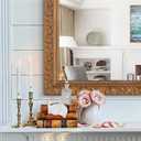 Chende Large Wall Mirrors Decor 54'' X 30'', Vintage Living Room Mirror with Ornate Wooden Frame, Gold Decorative Mirror for Dining Room, Entryway, Bathroom, Bedroom