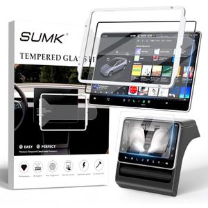 15.4 inch Screen Protector for 2025 Tesla Model Y Premium & Model 3 (2024~2026), [HD & Anti-Fingerprint] Front Back Tempered Glass Screen Protector for Tesla Model Y/3 Accessories - Glossy