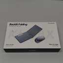 Foldable Keyboard and Mouse, Samsers KM08X Folding Bluetooth Keyboard Mouse Combo with Backlight, 2.4G + BT5.0 x 2, Full-Size Travel Keyboard & Portable Wireless Mouse for Windows iOS Mac OS Android (Graphite - Backlit)