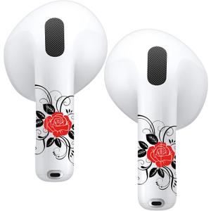 2 x RockMax for AirPods 4 SkinPersonalized Rose Stickers for Air Pods 4th Gen, Compatible with AirPod Case 2024, Durable Tattoo Wrap, Easy to Identify