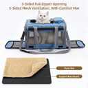 Rolling Cat Carrier with Detachable Wheels, Soft Sided, Blue
