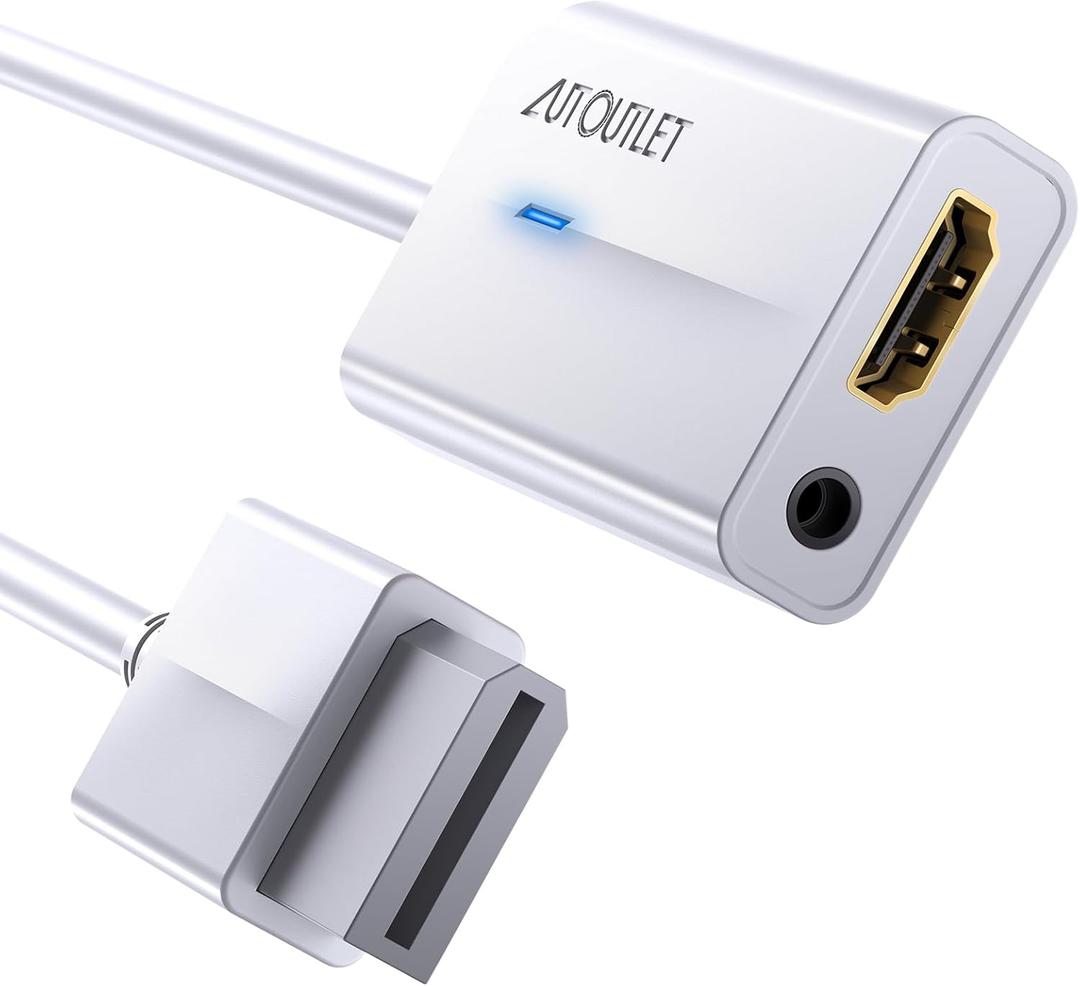 AUTOUTLET Wii to HDMI Converter 1080P for Full HD Device, Wii HDMI Adapter with 3,5mm Audio Jack&HDMI Output Compatible with Nintendo Wii, Wii U, HDTV, Monitor-Supports All Wii Display Modes 720P (White)