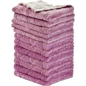 OstWony 12PCS Kitchen Towels Dish Towels, Multipurpose Reusable Dish Cloths, Double-Sided Microfiber Cleaning Rags for Furniture, Tea, Bowl, 10x 6 inch