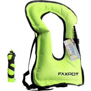 Snorkel Vest, Adults Portable Kayaking Buoyancy Inflatable Swim Vest Jackets, Diving Surfing Adjustable Snorkeling Vest Swimming Jacket for Outdoor Water Sports Fun Safety, Size Adult