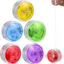 Amosfun 5 Pack Light Up Yoyo for Kids, LED Responsive Yoyo Balls, Beginner Learning Yo Yo Plastic Toys for Boys Girls, Party Favors, Classroom Prizes, Indoor Outdoor Play