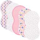 sleepyturtle Pack of 5,Baby Burp Cloths,Soft and Absorbent,Unisex,Easy to Use (Pink-ffg)