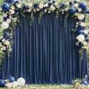 8x10FT Navy Blue Backdrop Curtains for Wedding Parties, Wrinkle Free Polyester Photography Backdrop Drapes for Graduation Baby Shower Birthday Stage Background Stand Decorations 4x10ft,2 Panels