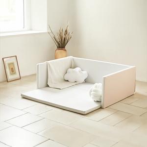 Bumper Mat Convertible Children Baby Tummy Time Playmat Foldable, Convertible, Non Toxic, Made in Korea (Pastel)