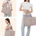 Wandering Nature Puffer Tote Bag with Cup Holder & Laptop Compartment & Trolley Sleeve for Travel, Work, Nurse, Women