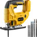 Cordless Jig Saw for De-Walt 20V Battery, 7 Speed Variable Up to 3200RPM, LED Light, 45 Bevel Cuts, 3 Orbital Motions, with Jig Saw Blade for Straight/Curve/Circle Cutting(Battery Not Include)