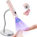 Handheld Mini UV Light for Nails: Flash Cure UV Led Nail Lamp with Cat Eye Magnet- Hand Held Fast Dry Single UV Lamp Pen with Auto Sensor for Manicure Home Salon (Pink)