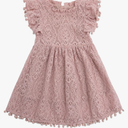 Toddler Girls Lace Dress Pom Pom Ruffle Sleeve Kids Party Birthday Princess Dresses, Size 70