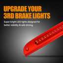 Third 3rd Brake Light LED for 2002-2010 Ford Explorer, 2008-2012 Ford Escape High Mount Rear Brake Lights Assembly, Waterproof Center Cab Lamp Stop Light (RED)