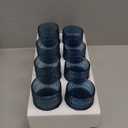 Blue Hobnail Drinking Glasses Set of 8 - 4 pcs 15 oz highball glasses and 4 pcs 12 oz cocktail glasses, Drinkware Kitchen Glasses for Cocktail, Iced Coffee, Beer, Ice Tea, Wine, Whiskey, Water