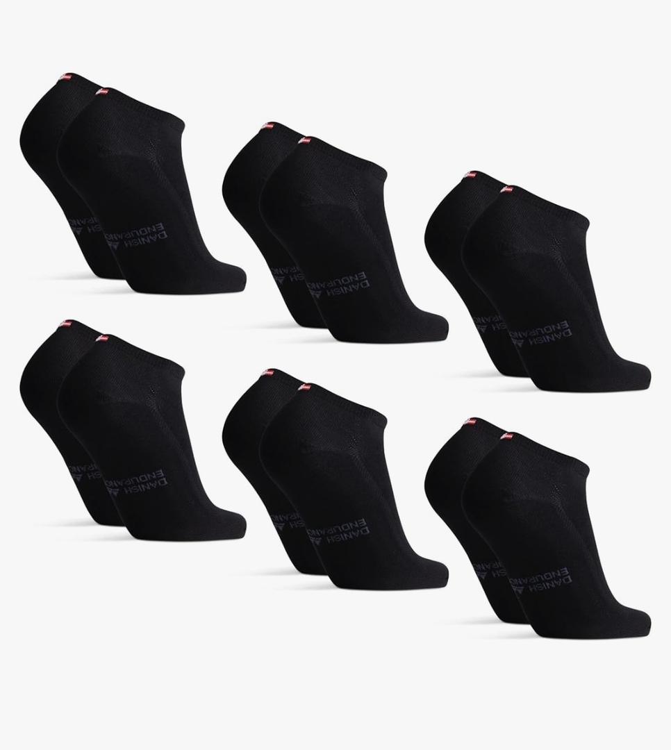 DANISH ENDURANCE Low-Cut Bamboo Viscose Ankle Socks for Men & Women, 6-Pack, S
