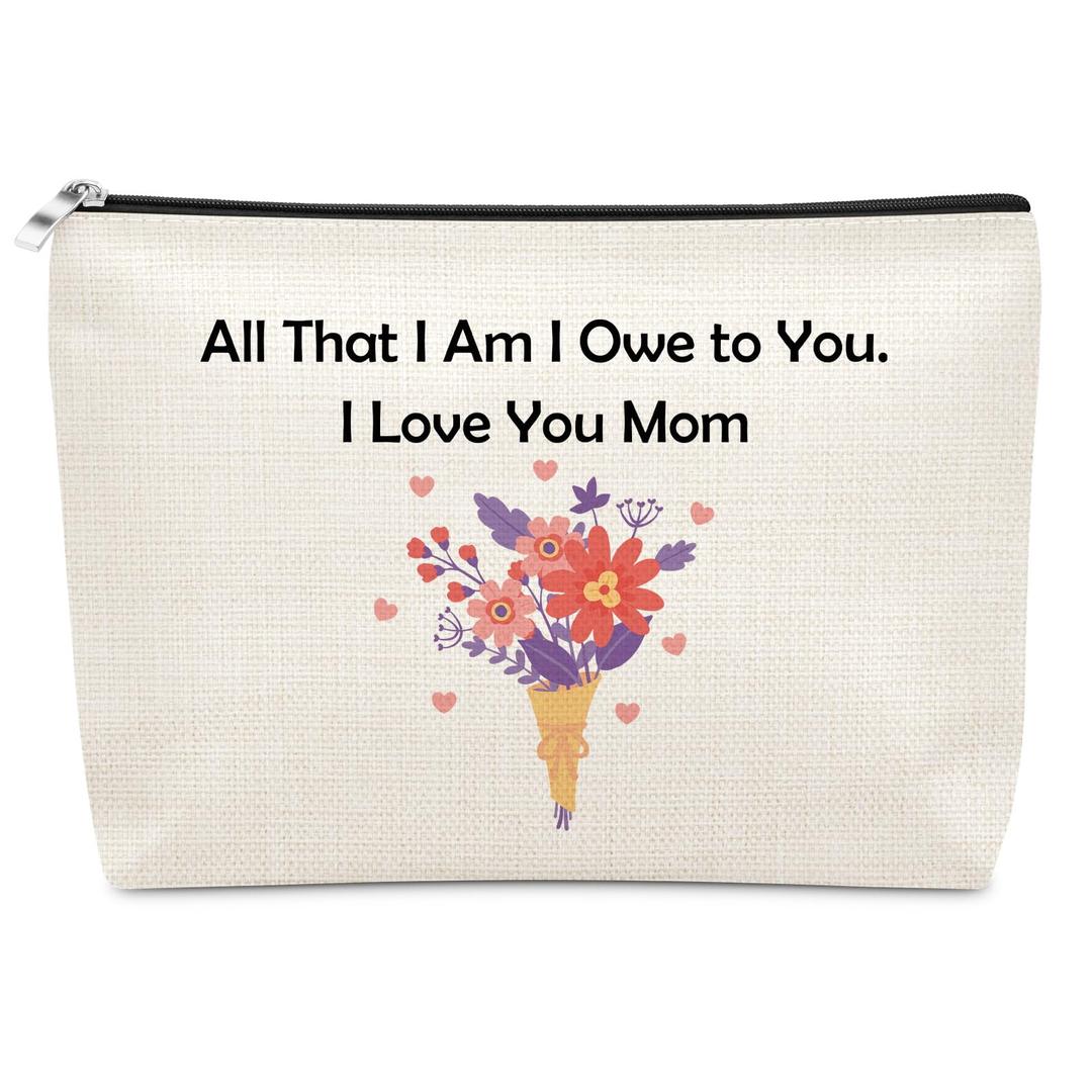2 x Sazuwu Mom Birthday Gifts from Daughters Makeup Bag Mothers Day Gifts for Mom from Son Thank You Gifts for Mother Cosmetic Bag Mother of Bride Gifts for Wedding Day