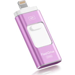 Apple MFi Certified 256GB Flash Drive for iPhone Thumb Drive Photo Stick, USB Memory Stick iPhone Flash Drive for Photos Videos, High Speed Jump Drive Compatible for iPhone/iPad/Android/PC (Purple)