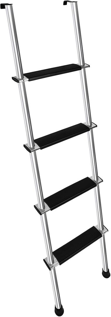 57" RV Bunk Ladder, 4 Step Integrated Aluminum Camper Bunk Bed Ladder with Anti-Slip Rubber Foot Pads, Sliver