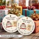 3 x Funny Christmas Ornament 2025 - Santa Saw Your Social Media Ceramic Ornaments, White Elephant Gift Exchange for Women, Friend, Coworker, Family, Gag Gifts for Adults