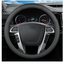 XHRING Car Steering Wheel Cover for Toyota Tacoma 20122025 Tundra 20002025 4Runner 102025 Sequoia 142025 2/4 Door SR5 Trail Limited Platinum TRD Pro Off Road 4x4 Sport Accessories, Leather Black L