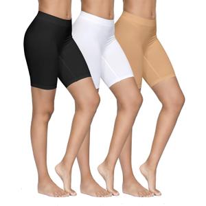 YADIFEN 3 Pack Slip Shorts for Under Dresses Seamless Anti Chafing Underwear Shaping Boyshort Smooth Panties for Women (XX-Large, 3 Pack - Black+white+khaki)