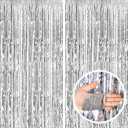 Silver Backdrop Bachelorette Party Decorations - Photo Booth Props for Birthday Decorations Engagement Party Decorations- 2 Packs