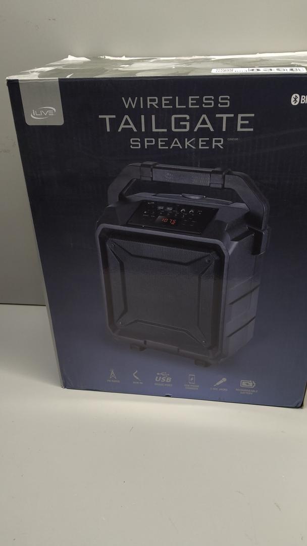 iLive ISB659B Wireless Tailgate Party Speaker, with Built-in Rechargeable Battery and Roller Wheels, Black
