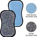 2 x GRANNY SAYS Sponges Kitchen for Washing, Dish Washing Scrubbers, Scrubbing Pad for Cleaning, Scrub Sponges for Kitchen Non - Scratch, Scouring Pad for Pots and Pans, Washable & Microfiber Pad, 6 Pack (Blue)