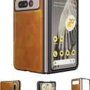 Foluu for Google Pixel Fold Case, Leather Case, PU Leather + Hard PC Shell Ultra Thin Slim Durable Protective Phone Case Cover for Google Pixel Fold 2023 Yellow