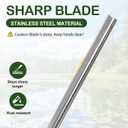 Lake Weed Cutter, 48 Inch Large Aquatic Cutting Tool for Lakes & Ponds, Sharp Blades Shear Cattail, Reed, Phragmites Lilly & Chara Algae | 25 Foot Throw Rope