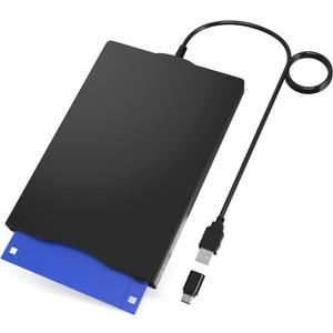 YEY Floppy Disk Reader External Floppy Disk Reader USB 3.5-inch USB Floppy Disk Reader 1.44 MB FDD Portable Floppy Disk for PC Laptops Windows/XP/7/8/10/11 Plug and Play