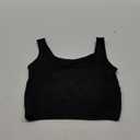 Women Rib Tank Top Padded Workout Top Square Neck Crop Tank Fitted Basic Cami Tops (X-Large, Brown)