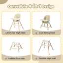 JOYMOR 5 in 1 Convertible Baby High Chair, Highchair for Babies and Toddlers, Easy Clean, Infant Highchair with Removable Double Tray & 5-Point Harness (Beige)