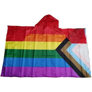 progressive pride cape flag with hat and sleeve