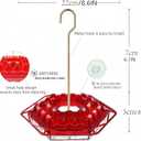 Hummingbird Feeder with Ant-Proof Moat Hummingbird Feeder, Easy to Clean and Refill Includes Hanging Hook, Features 30 Feeding Ports (Red 1PCS)