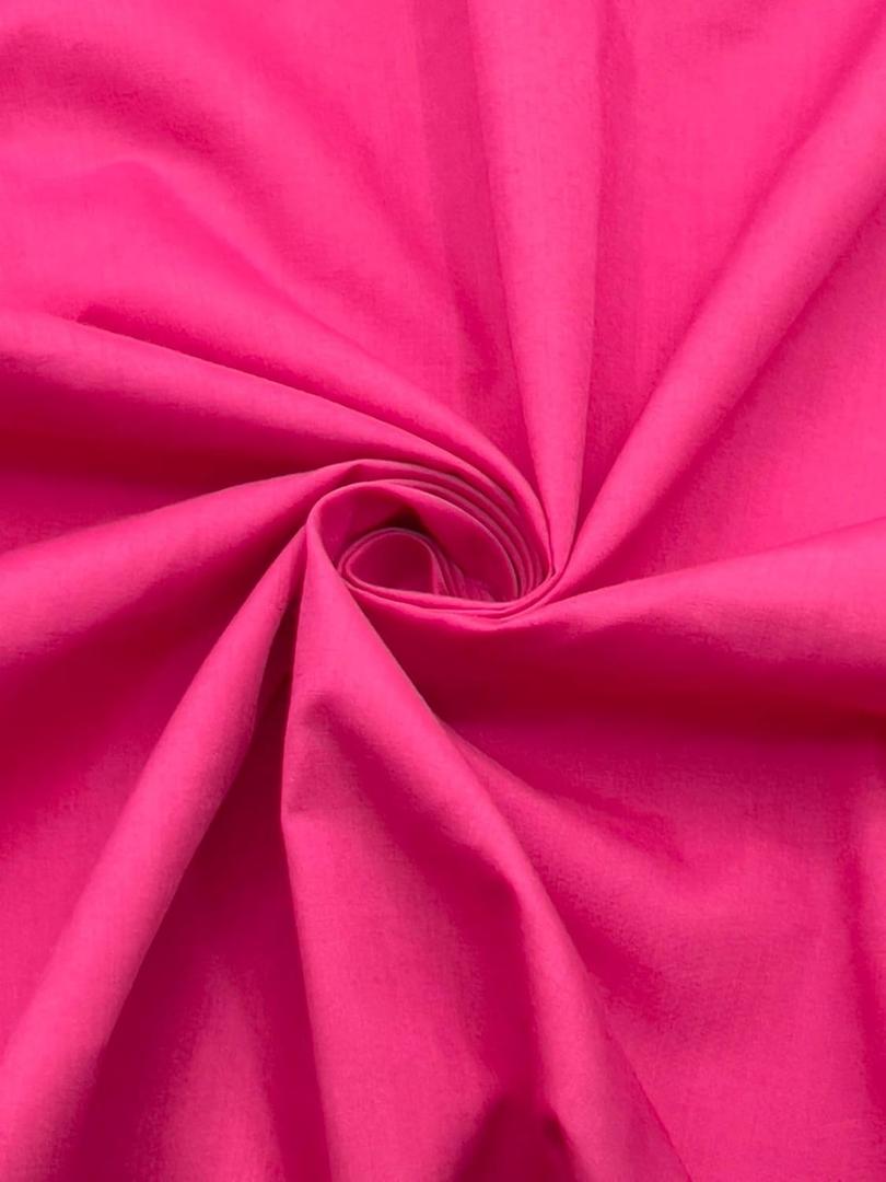 EOVEA - Cotton Polyester Fabric by The Yard  60" Wide Broadcloth Fabric, Soft, Lightweight & Breathable Material for Lining, Curtains, Bedding, Skirts, Sewing Projects (Fuchsia,1 Yard)