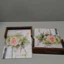 PETAFLOP 8x10 Picture Frame Set of 2, Rustic U-shaped Double Sided Frames Made to Display 8 by 10 Photos, Menu Holder Sign Card Stand for Desk Tabletop (Light Brown)