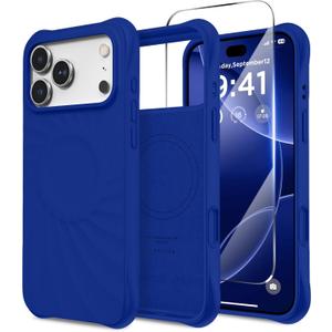 for iPhone 17 Pro Case, Compatible with MagSafe, Screen Protector +[Integrated Silicone Camera Control Button], Shockproof Protective Magnetic Case for iPhone 17 Pro 6.3", Cobalt Blue