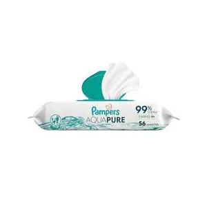 PAMPERS AQUA PURE BABY WIPES, 56 COUNT, 5 Pcs