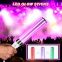 Lewtemi 6 Pcs K-pop Lightstick LED Glow Sticks 15 Color Reusable J-pop Concert Stick, Manual and Automatic Mode, Idol Flashing Glow Sticks Party Supplies for Raves Emergency Camping