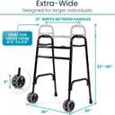 Vive Mobility Bariatric Walker for Seniors - Front 2 Wheel Walker for Men