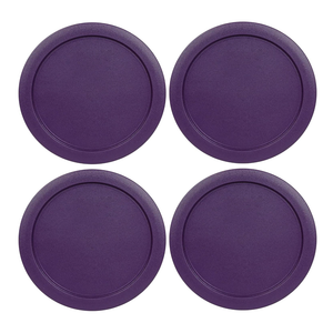 Replacement Lids fits Pyrex 1-Cup (4" Smallest Size) Glass Food Storage Container Bowls, 4-Inch Plastic Round Lids Covers for Pyrex 7202-PC, Airtight & Leakproof (4-Pack, Fuchsia)