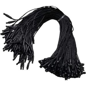 Acuteye 1000Pcs 7.5-inch Hang Tag Nylon String, Easy and Fast to Attach, Nylon Snap Lock Pin Loop Fastener Hook Ties for Clothes Tags, Price Tags, Shoes Snap Lock, Luggage Label (Black)