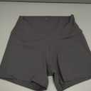 Women's 4"/ 6" Gym Biker Shorts, Spandex Athletic Workout High Waisted Yoga Shorts (Gray, L)