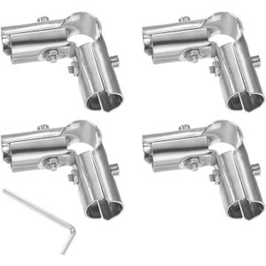 M METERXITY 4-Pack Structural Pipe Connector, 90 Degree 3 Way Pipe Clamp Stainless Steel Pipe Connector for OD 1" or 25MM Pipe, Conduit Connectors