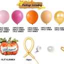 Fall Balloons Garland Arch Kit, 142Pcs Orange Pink Hotpink Nude Gold Balloons with Pumpkin Mylar Balloon for Hello A Little Pumpkin Baby Shower Autumn Birthday
