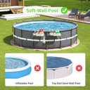 AquaJoyer 2 Sets of Poolside Storage Baskets with Cup Holders - Perfect for 3-Inch or Smaller Top Rails - Above Ground Pool Accessories - Fit for Most Above Ground Pool, Beige