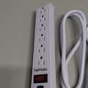 TiFFCOFiO Surge Protector Power Strip, 6 Feet Extension Cord, 600 Joules Surge Protection, Multiple Protection 6 Outlet Strip, 14 AWG Cord, 15A/1875W, ETL Listed